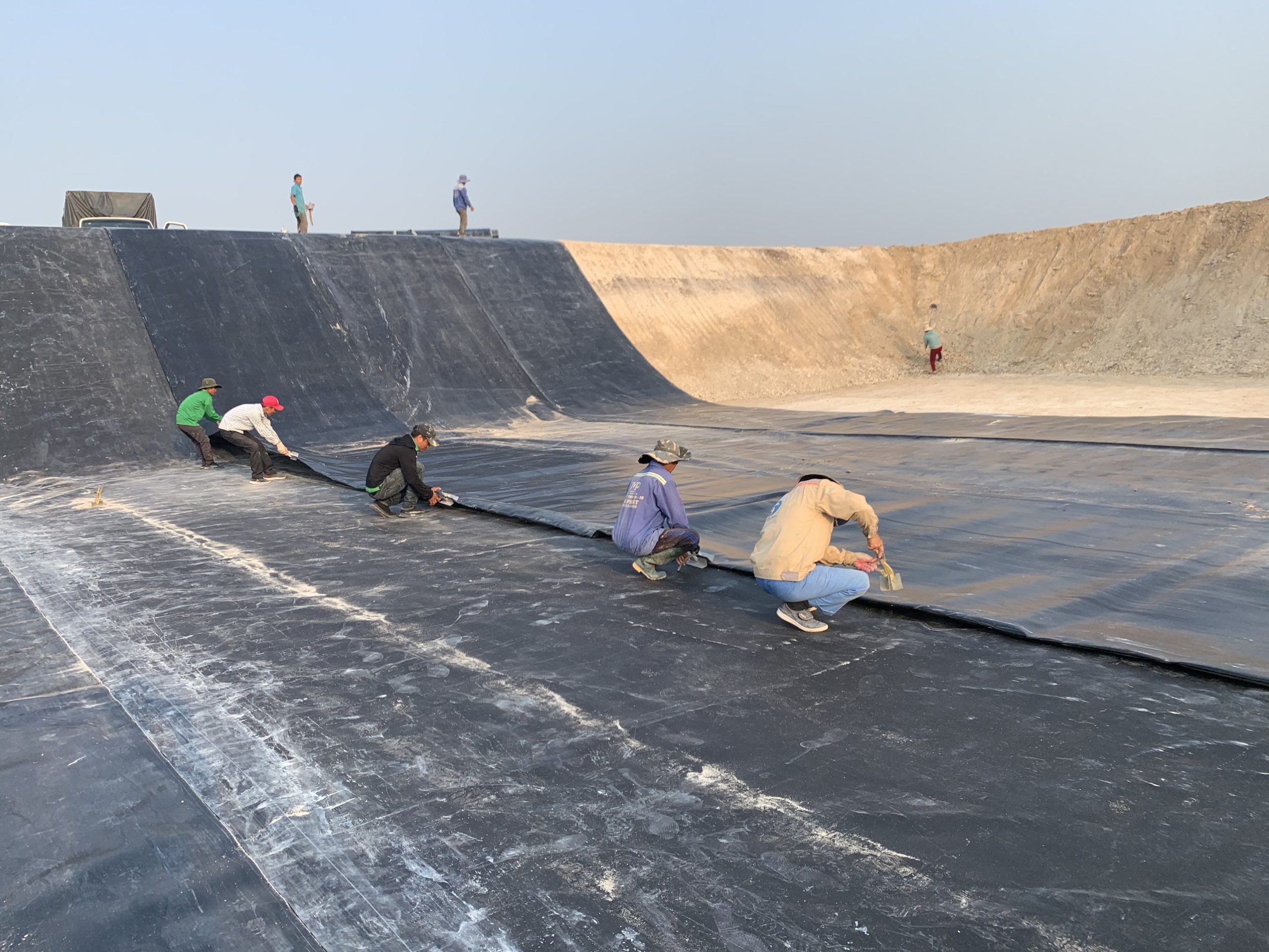 (Thi công bạt chống thấm HDPE)