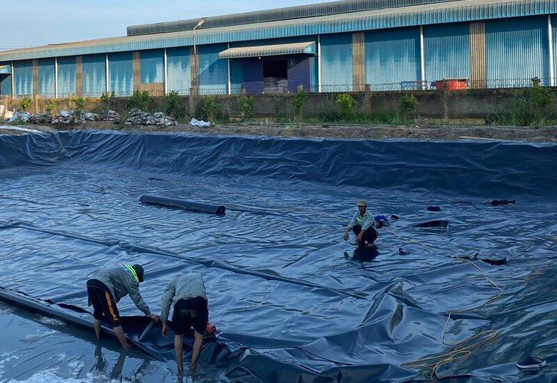 Lắp đặt bạt chống thấm HDPE